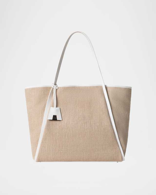 Alex Raffia & Leather Tote Bag